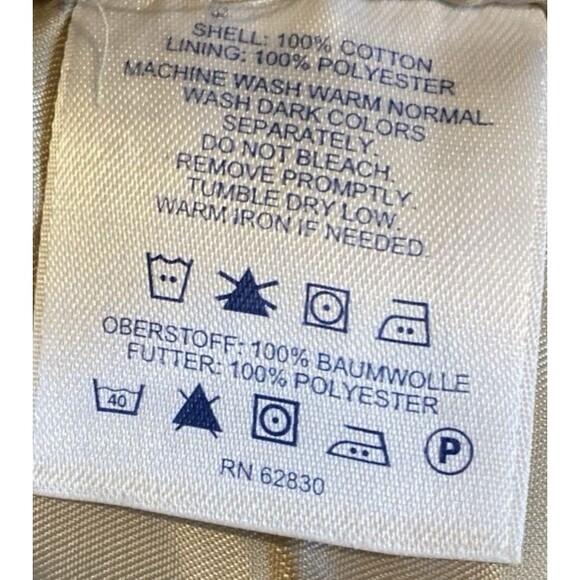 Lands’ End Men’s Parka XL Tan Cotton‎ Canvas Field Jacket Corduroy Collar Vented - Picture 14 of 16